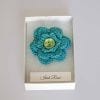 Rose Button Brooch - Turquoise